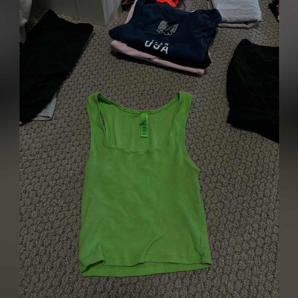 Neon green skims tank